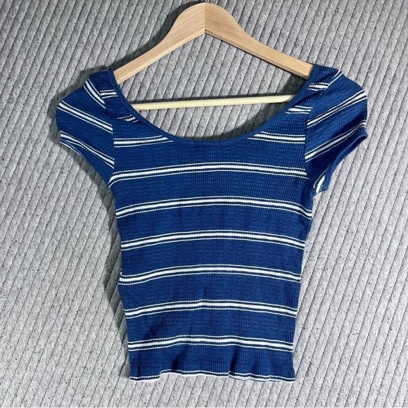 Billabong S Tee Shirt Blue White Stripe T-Shirt Basic - Picture 2 of 4